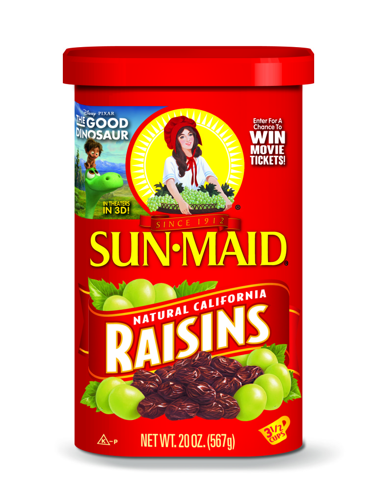 Sun-Maid Raisins Package - With The Good Dinosaur Promotion