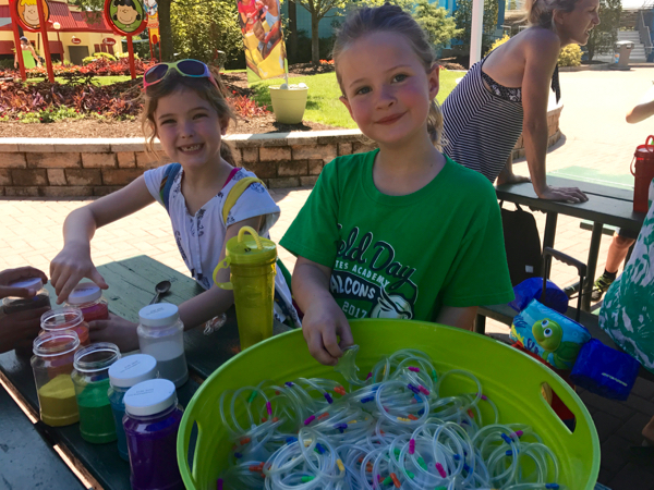 Plenty of family-friendly activities and crafts like sand art at Kings Dominion KidsFest in the Spring