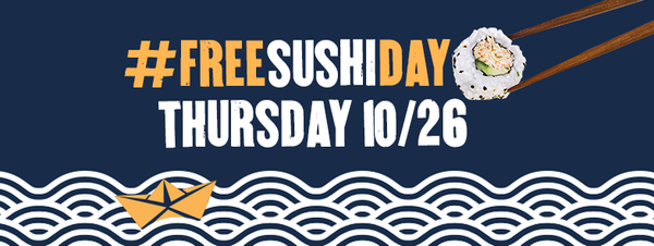 Enjoy one complimentary sushi roll on Free Sushi Day at P.F. Chang's