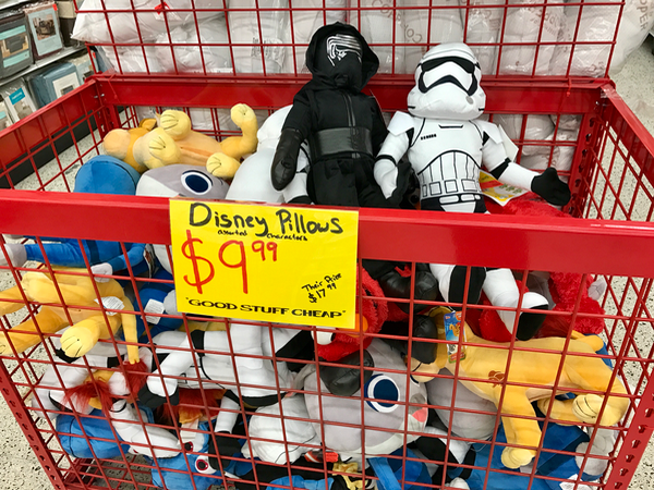 Ollies Bargain Outlet sells discount Disney brand pillows, toys and apparel