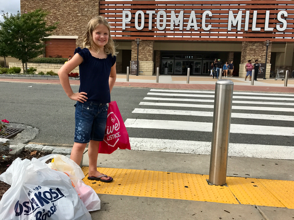 Fun time during our Back to School shopping spree at Potomac Mills in Woodbridge VA.