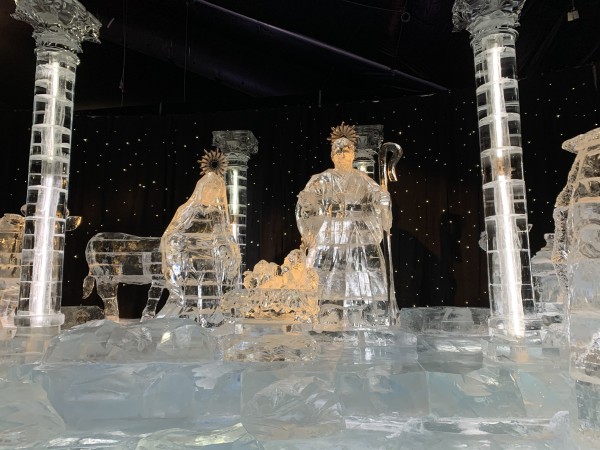 Gaylord National Nativity Scene Constructed out of ice for Christmas on the Potomac in Oxon Hill Maryland